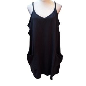 NWT Anrabess Navy Blue Oversized Romper Dress with Pockets XL TL00015